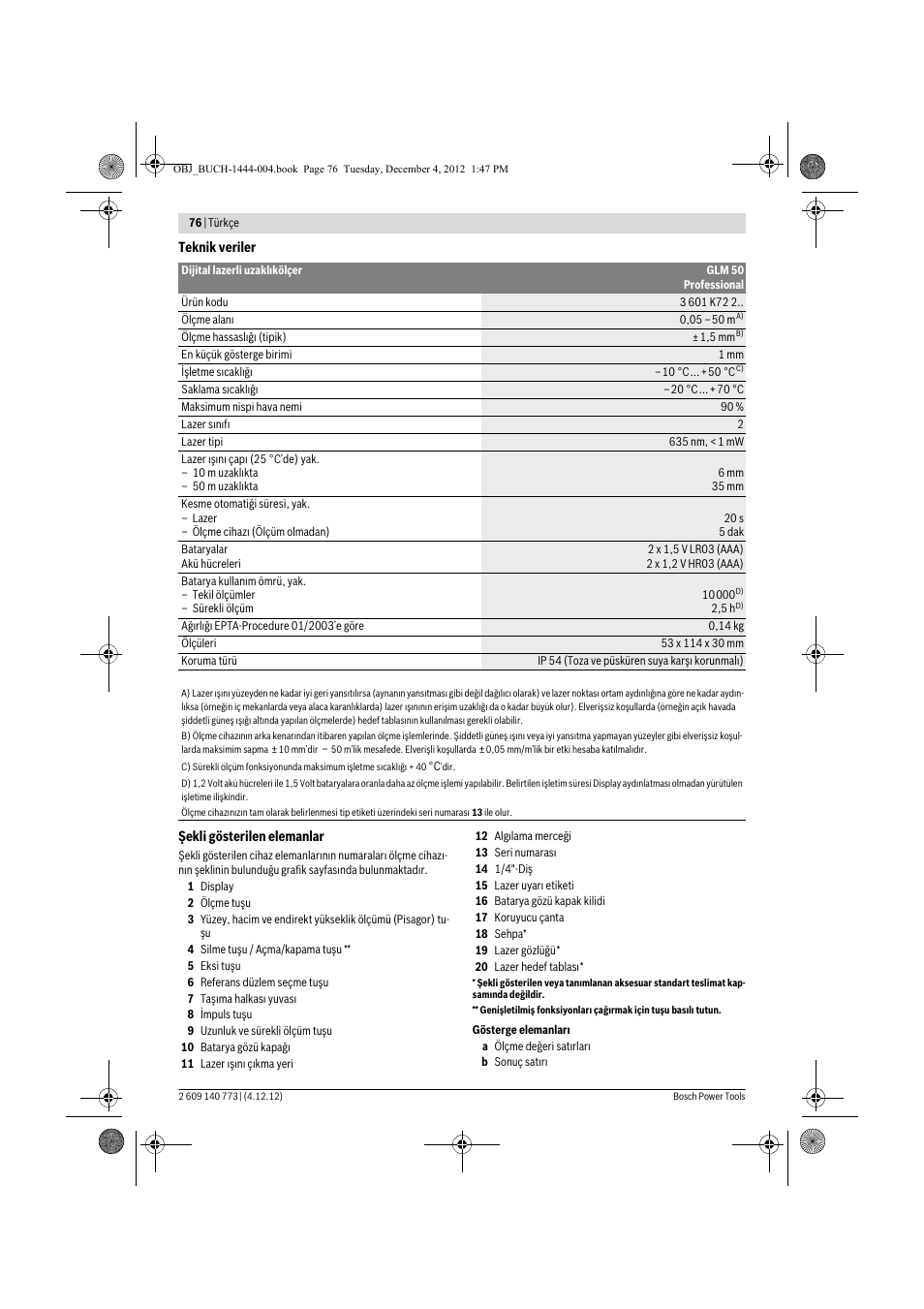 Bosch GLM 50 Professional User Manual | Page 76 / 189