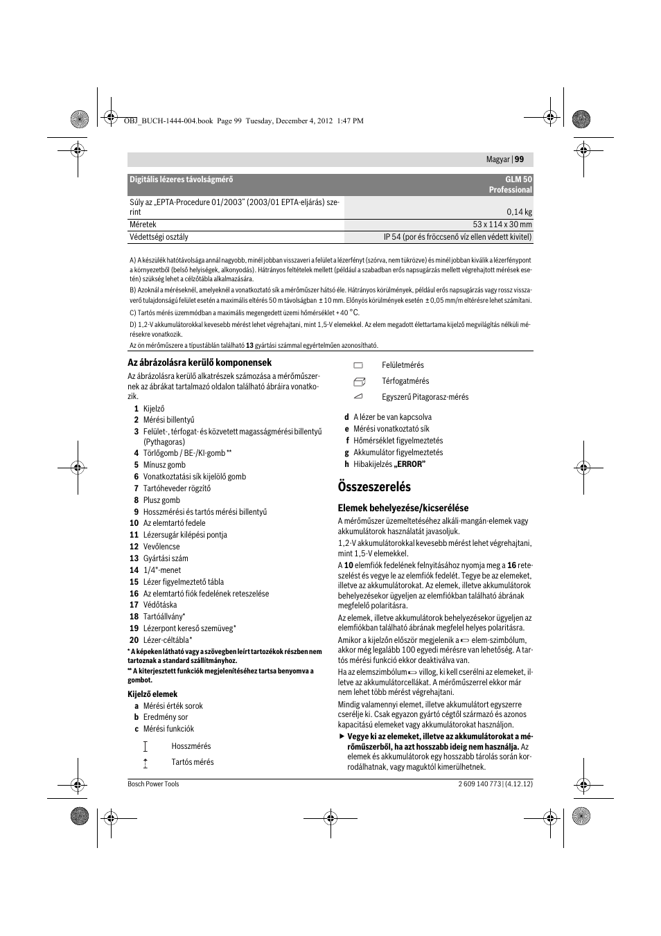 Összeszerelés | Bosch GLM 50 Professional User Manual | Page 99 / 189