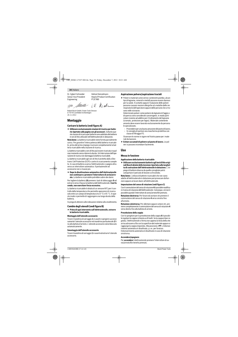 Montaggio | Bosch GWI 10,8 V-LI Professional User Manual | Page 34 / 148