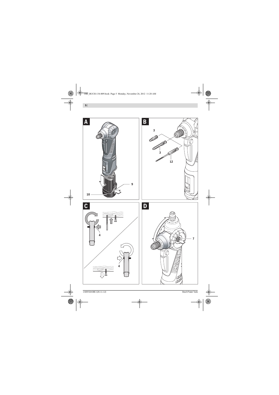 Dc b a | Bosch GWI 10,8 V-LI Professional User Manual | Page 5 / 148