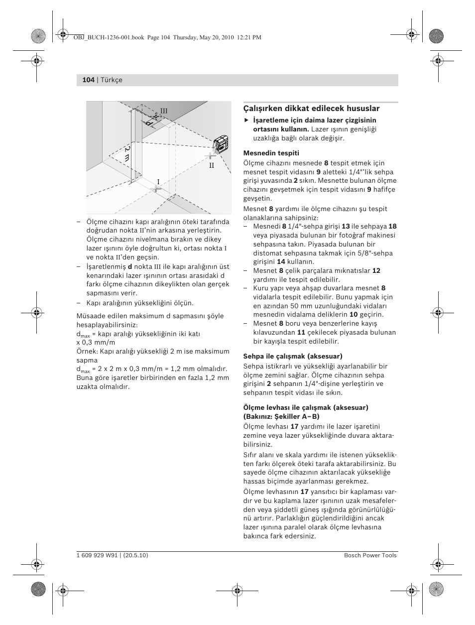 Bosch GLL 2 Professional User Manual | Page 104 / 217