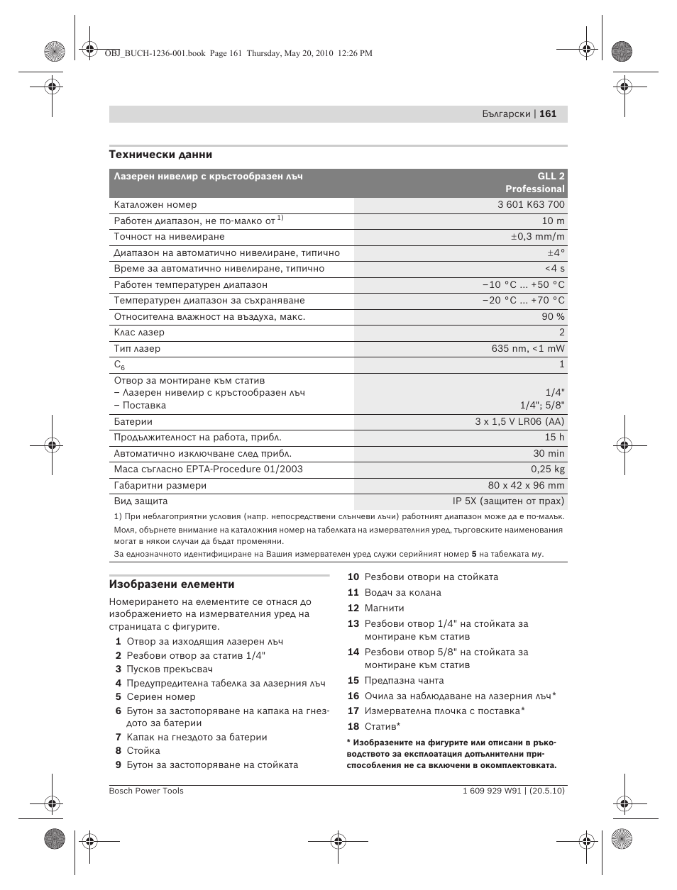 Bosch GLL 2 Professional User Manual | Page 161 / 217