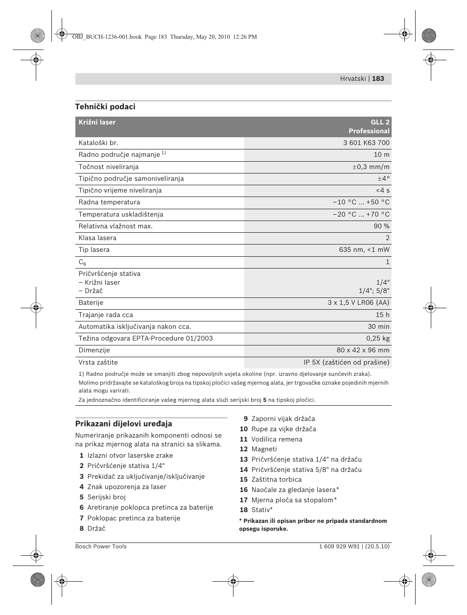 Bosch GLL 2 Professional User Manual | Page 183 / 217