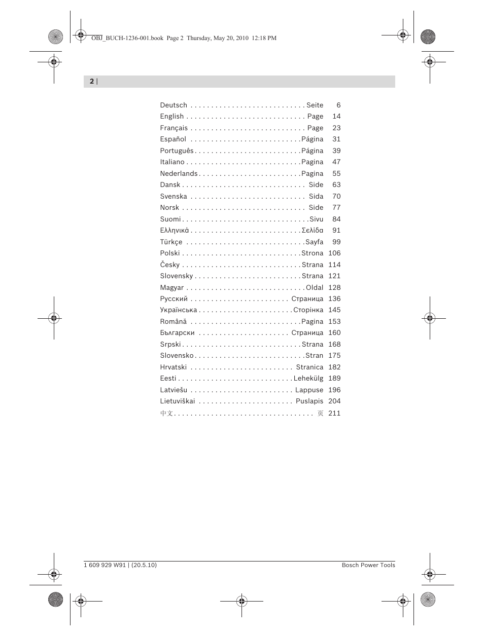 Bosch GLL 2 Professional User Manual | Page 2 / 217