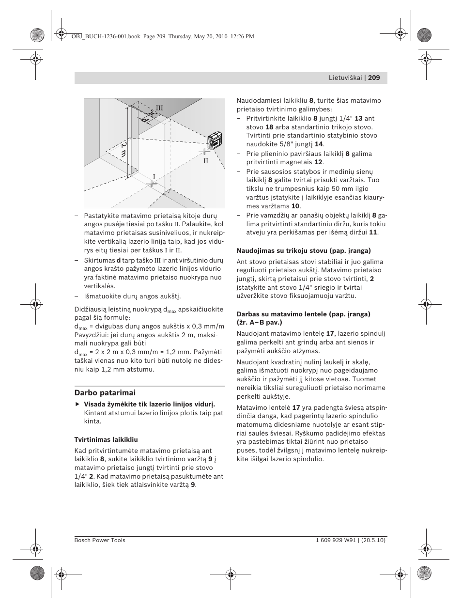 Bosch GLL 2 Professional User Manual | Page 209 / 217