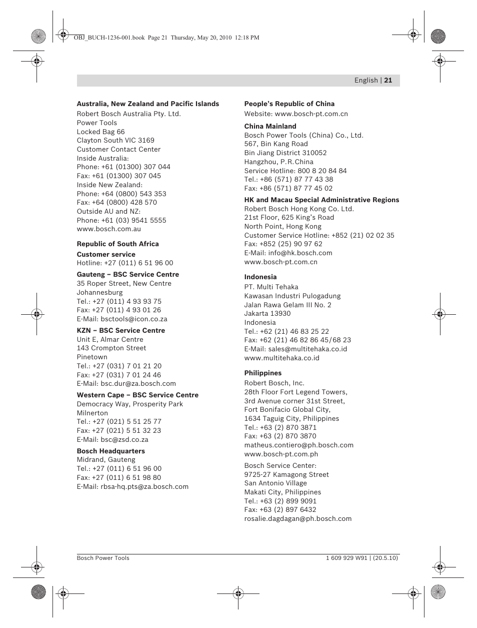 Bosch GLL 2 Professional User Manual | Page 21 / 217