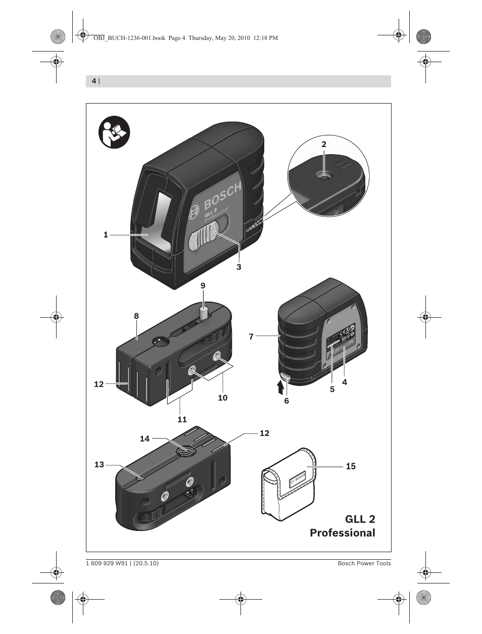 Gll 2 professional | Bosch GLL 2 Professional User Manual | Page 4 / 217