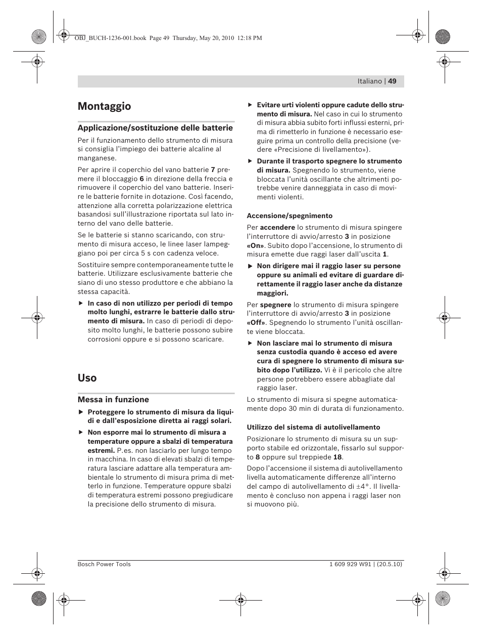 Montaggio | Bosch GLL 2 Professional User Manual | Page 49 / 217