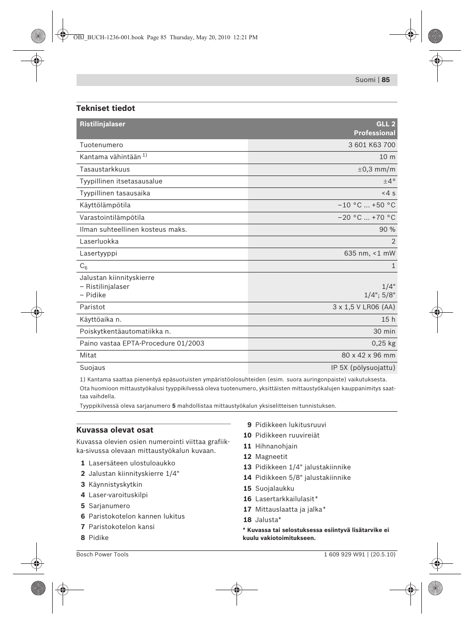 Bosch GLL 2 Professional User Manual | Page 85 / 217