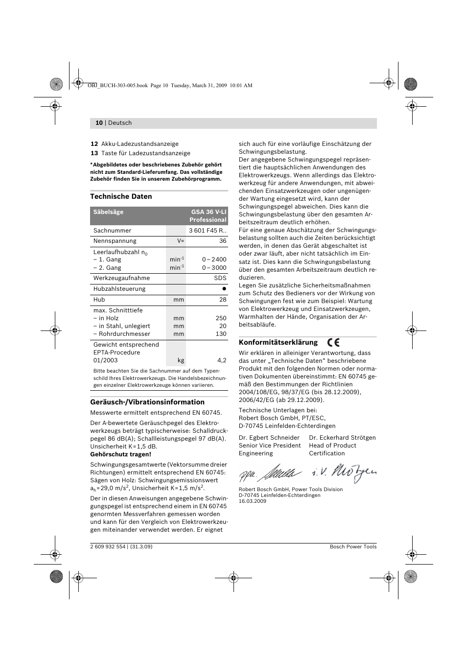 Bosch GSA 36 V-LI Professional User Manual | Page 10 / 289