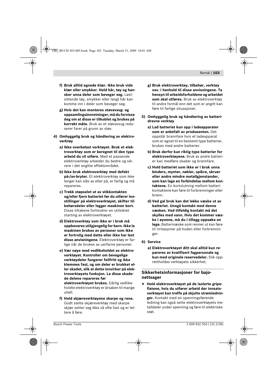 Bosch GSA 36 V-LI Professional User Manual | Page 103 / 289