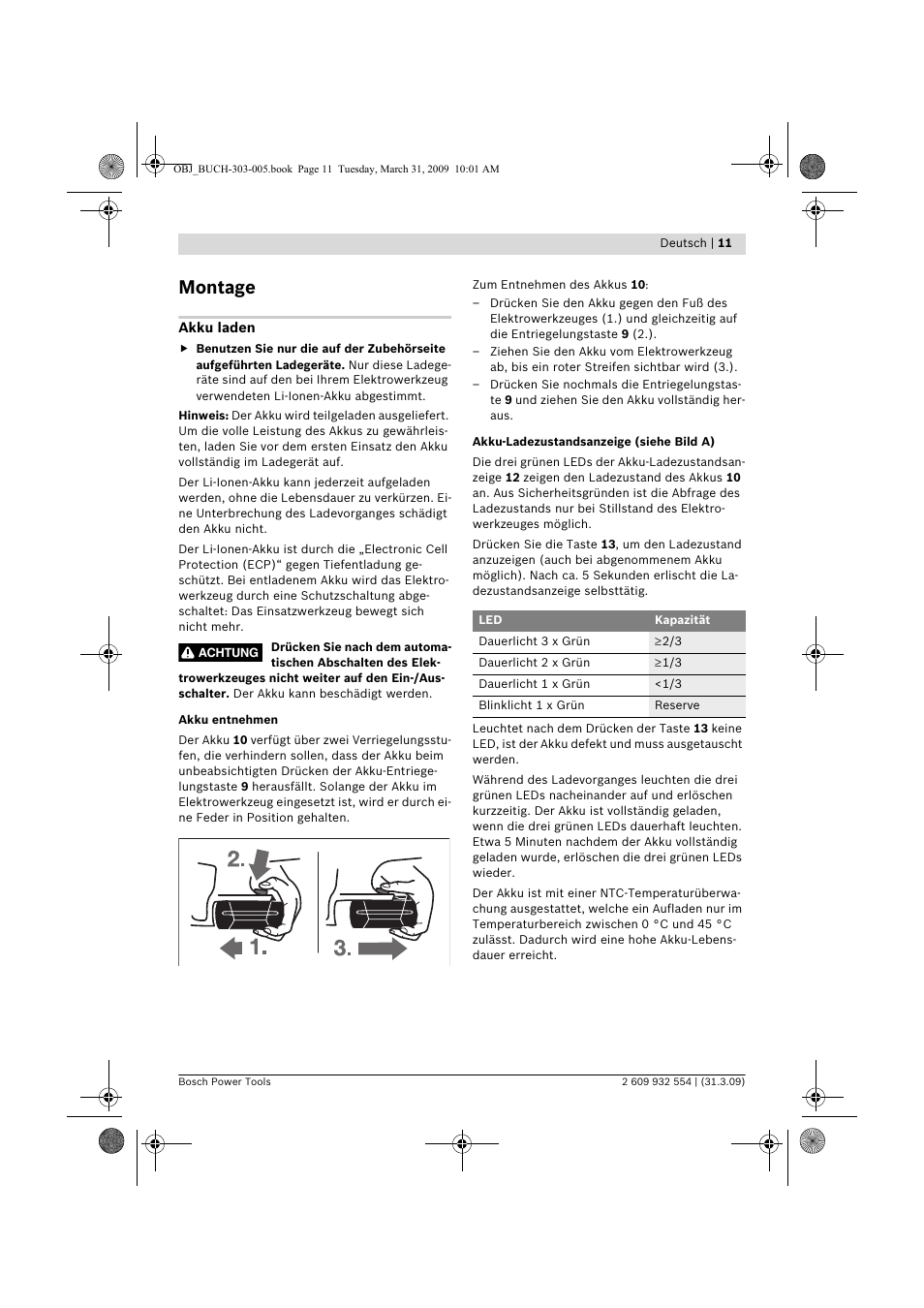 Montage | Bosch GSA 36 V-LI Professional User Manual | Page 11 / 289