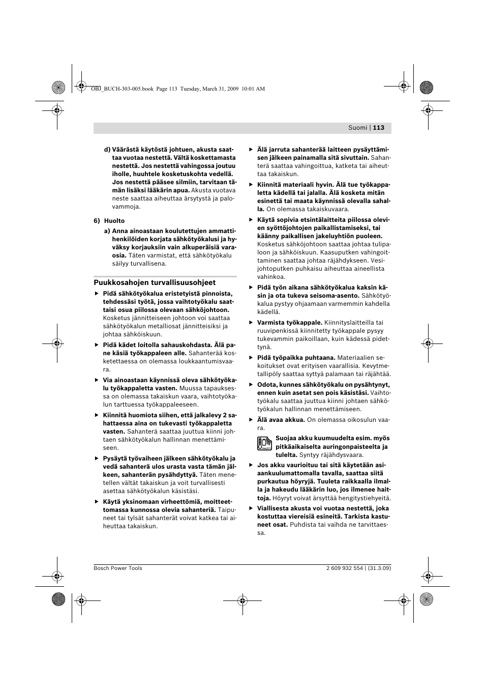 Bosch GSA 36 V-LI Professional User Manual | Page 113 / 289