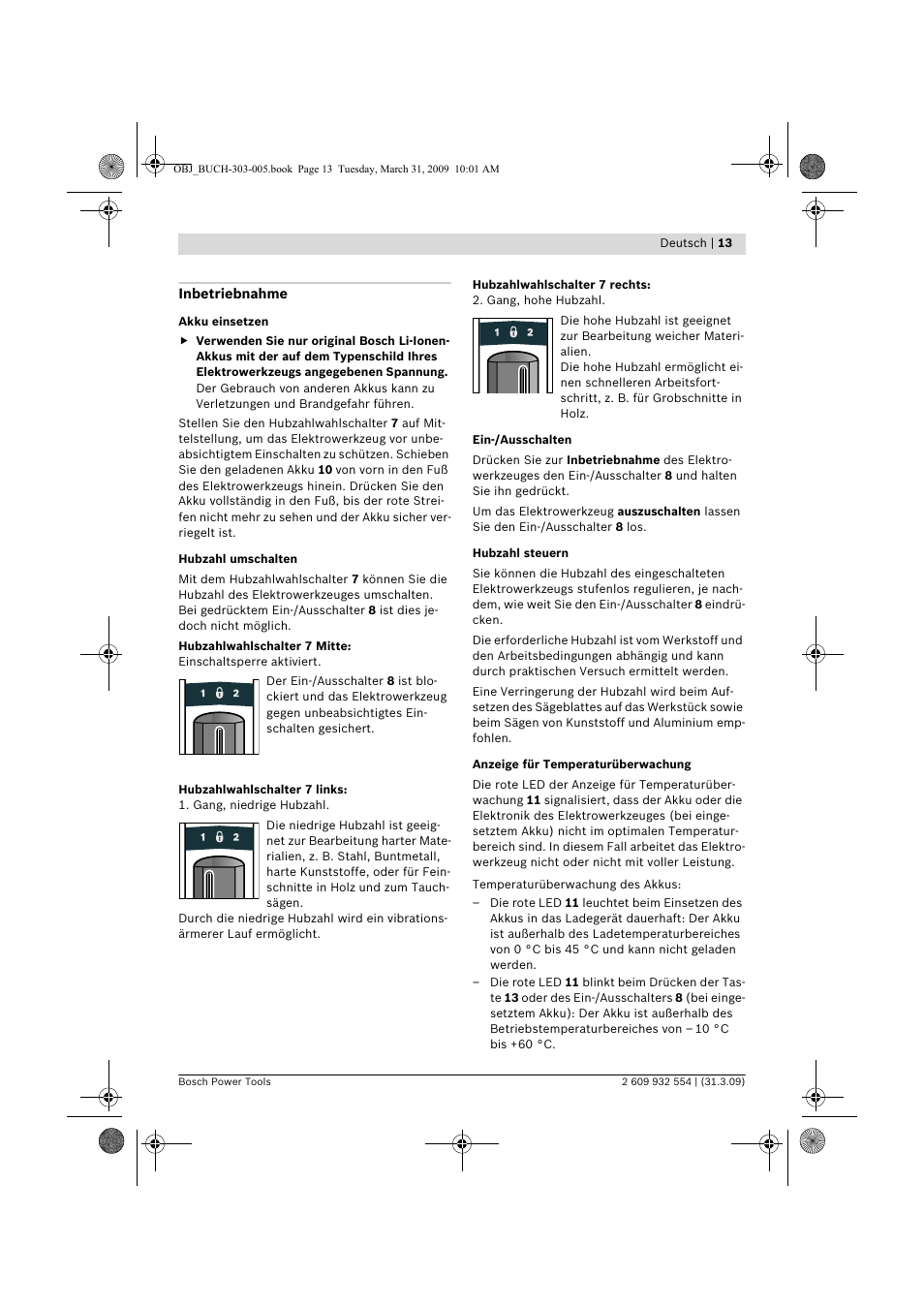 Bosch GSA 36 V-LI Professional User Manual | Page 13 / 289