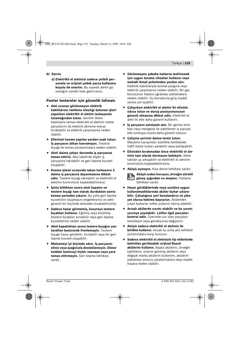 Bosch GSA 36 V-LI Professional User Manual | Page 133 / 289