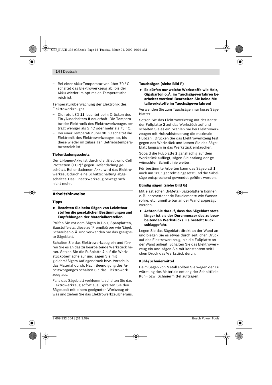 Bosch GSA 36 V-LI Professional User Manual | Page 14 / 289