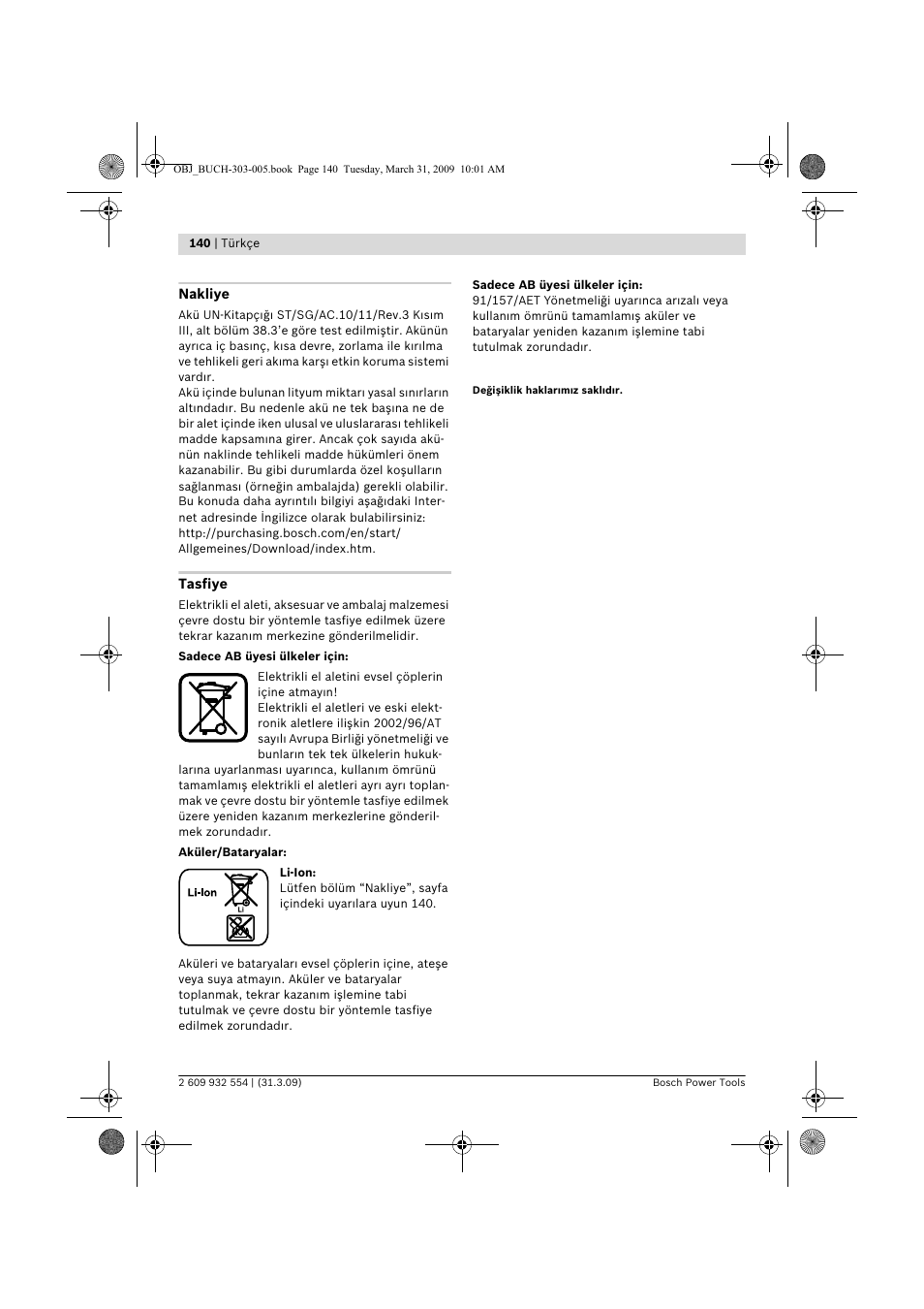 Bosch GSA 36 V-LI Professional User Manual | Page 140 / 289