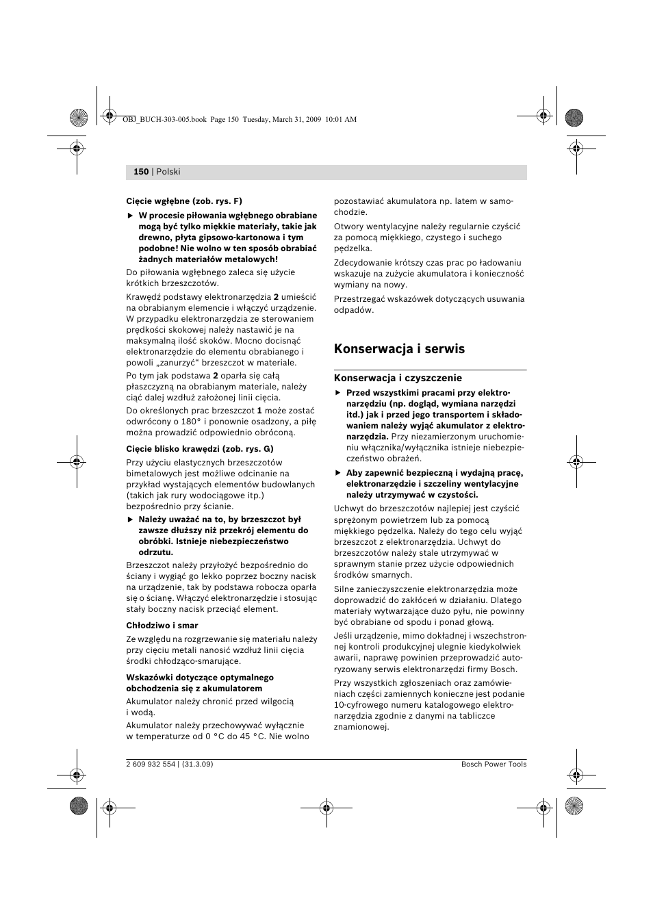 Konserwacja i serwis | Bosch GSA 36 V-LI Professional User Manual | Page 150 / 289