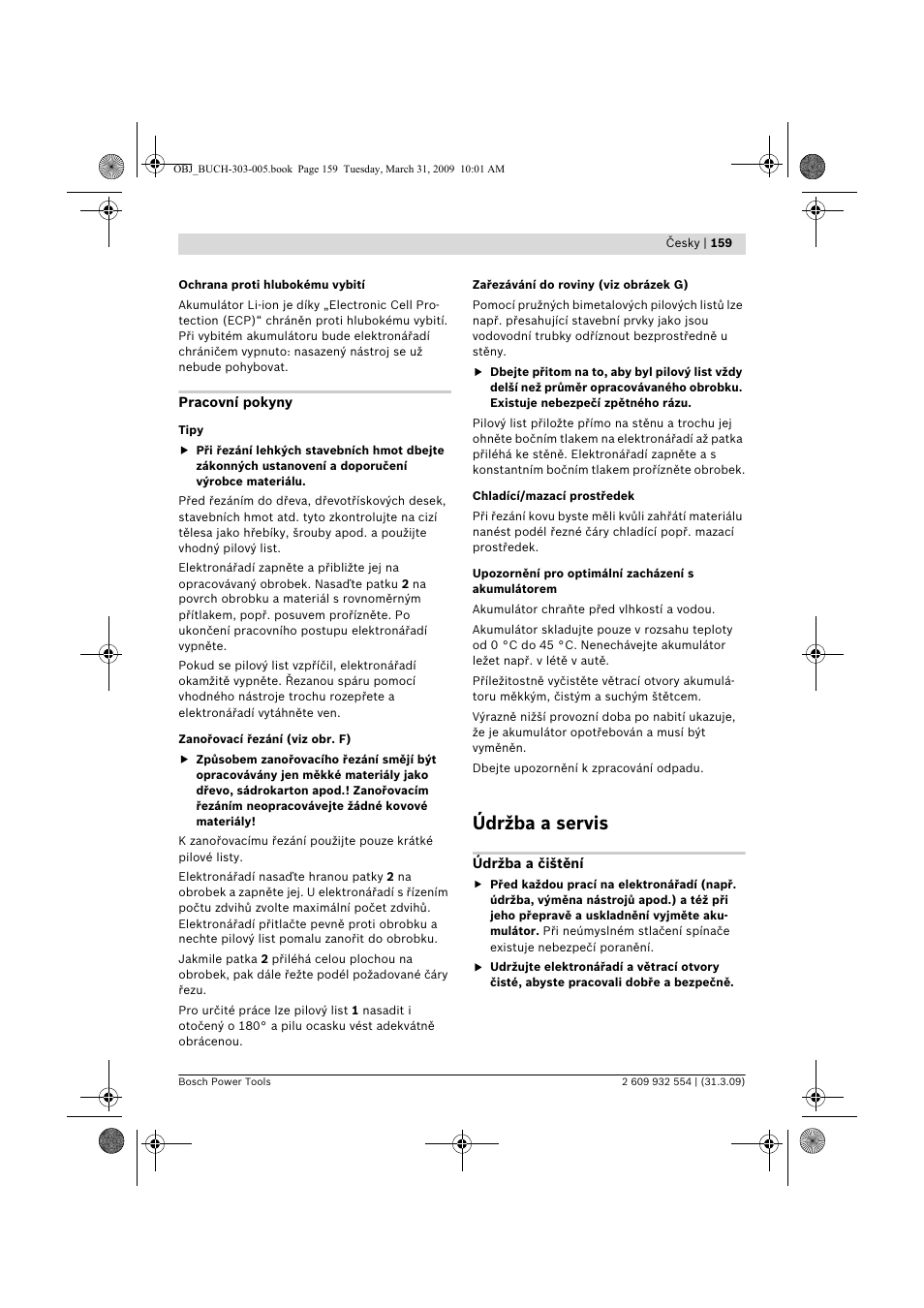 Údržba a servis | Bosch GSA 36 V-LI Professional User Manual | Page 159 / 289