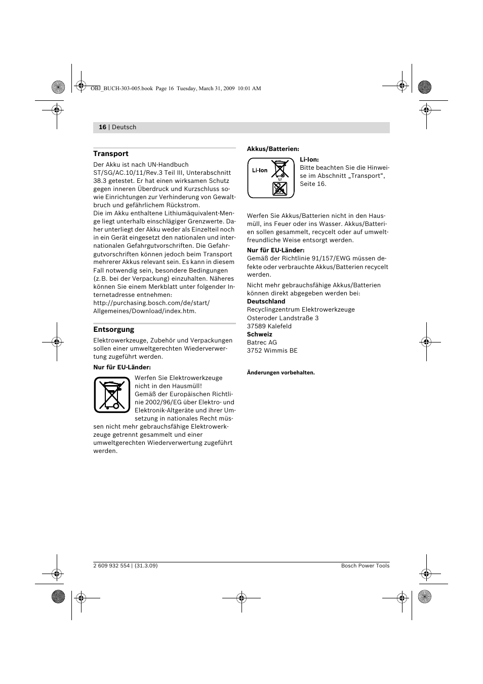 Bosch GSA 36 V-LI Professional User Manual | Page 16 / 289