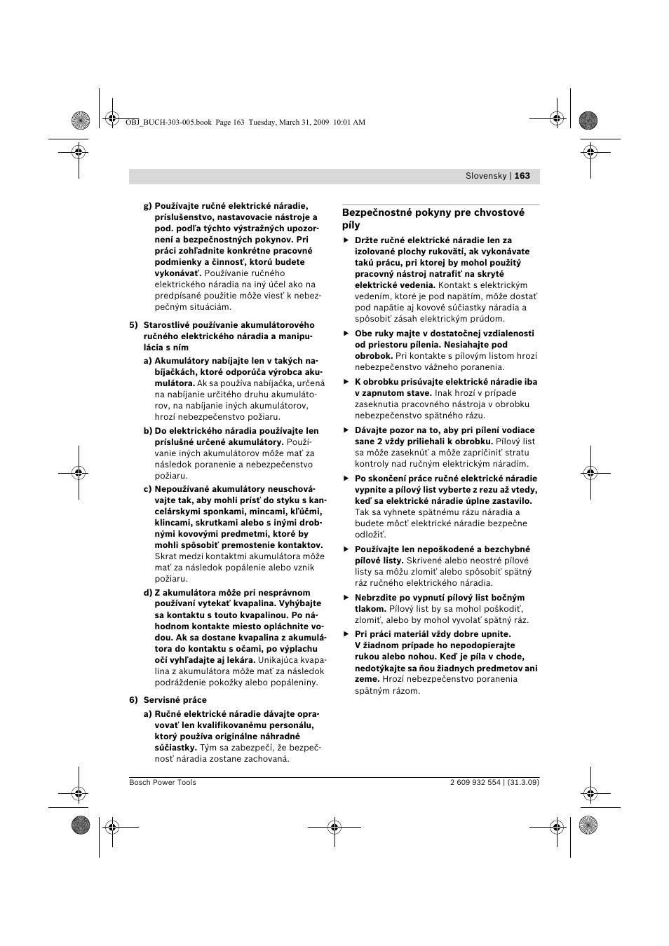 Bosch GSA 36 V-LI Professional User Manual | Page 163 / 289