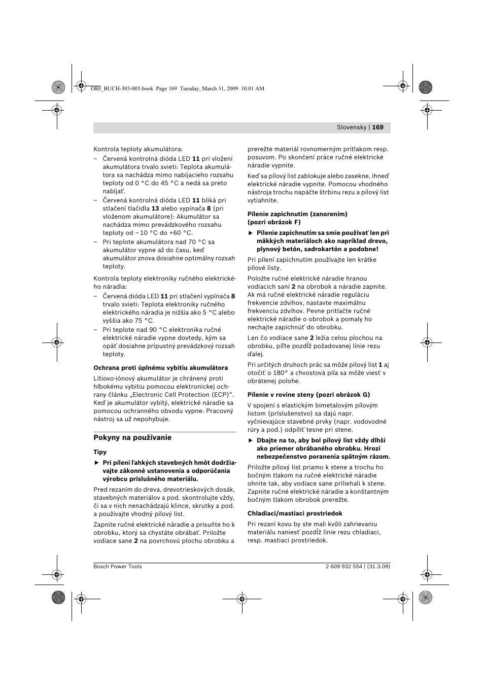 Bosch GSA 36 V-LI Professional User Manual | Page 169 / 289