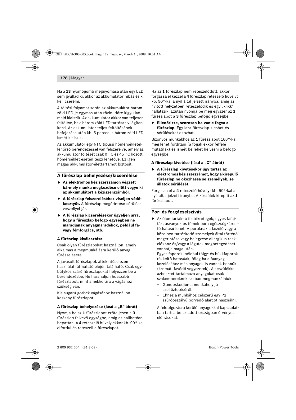 Bosch GSA 36 V-LI Professional User Manual | Page 178 / 289