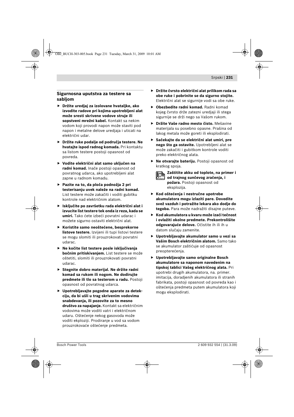 Bosch GSA 36 V-LI Professional User Manual | Page 231 / 289