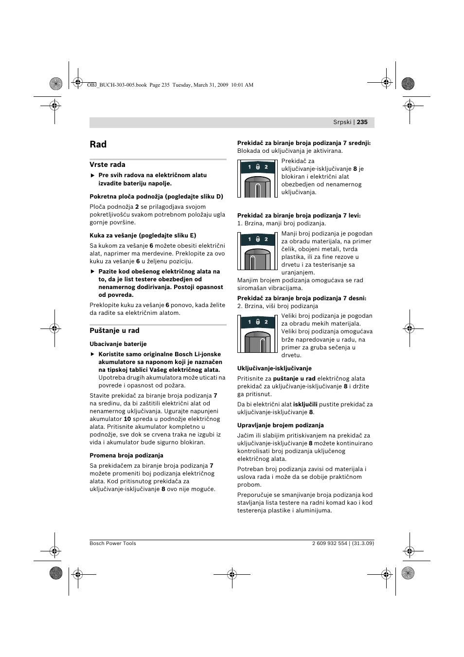 Bosch GSA 36 V-LI Professional User Manual | Page 235 / 289