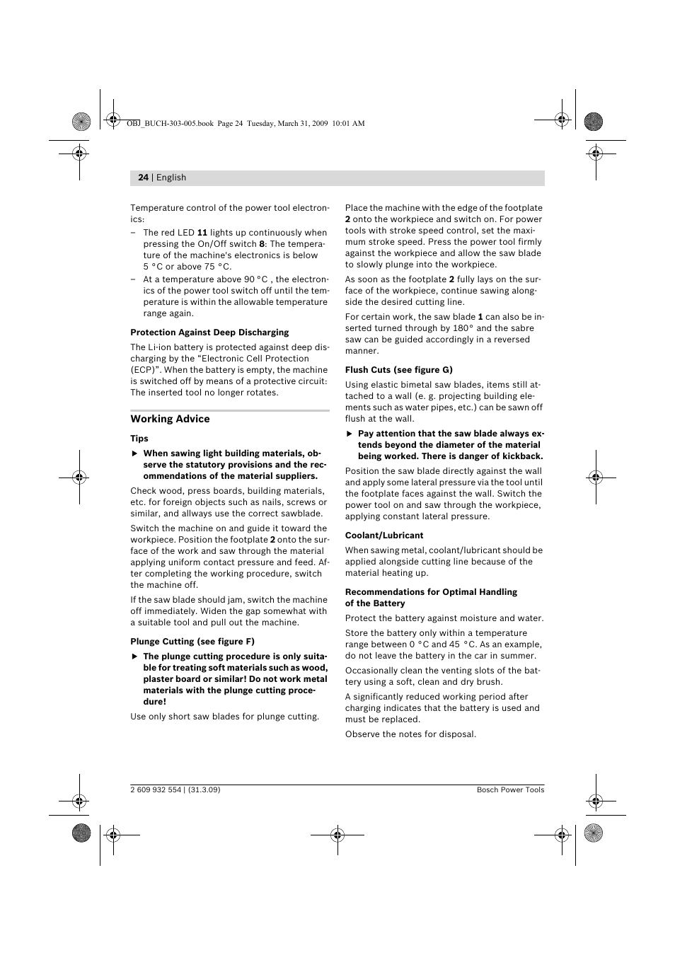 Bosch GSA 36 V-LI Professional User Manual | Page 24 / 289