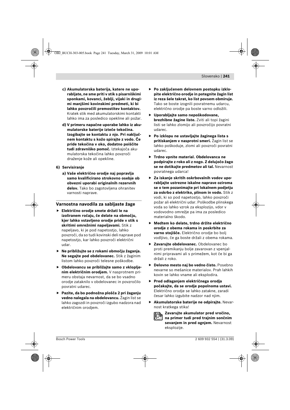 Bosch GSA 36 V-LI Professional User Manual | Page 241 / 289