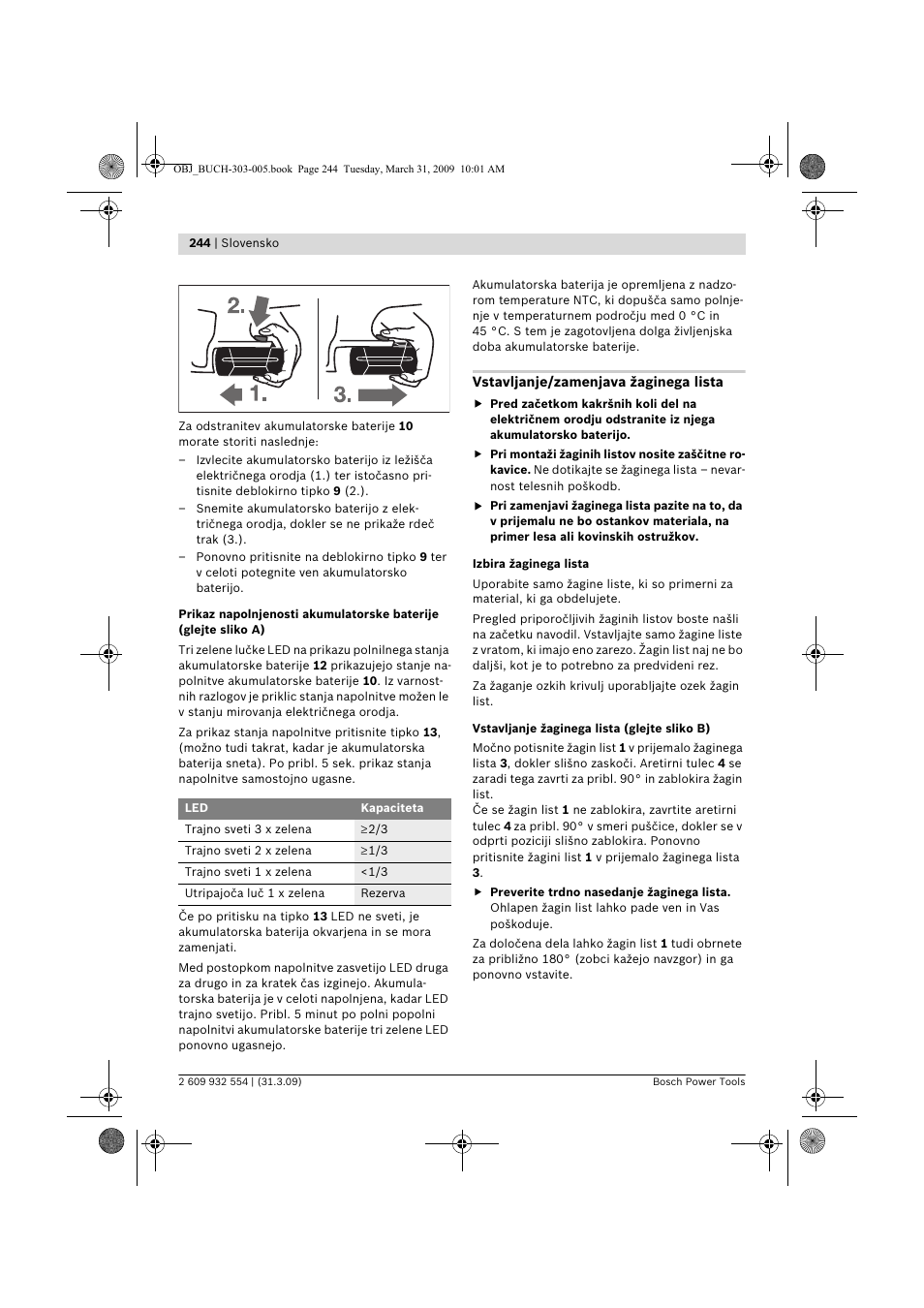 Bosch GSA 36 V-LI Professional User Manual | Page 244 / 289