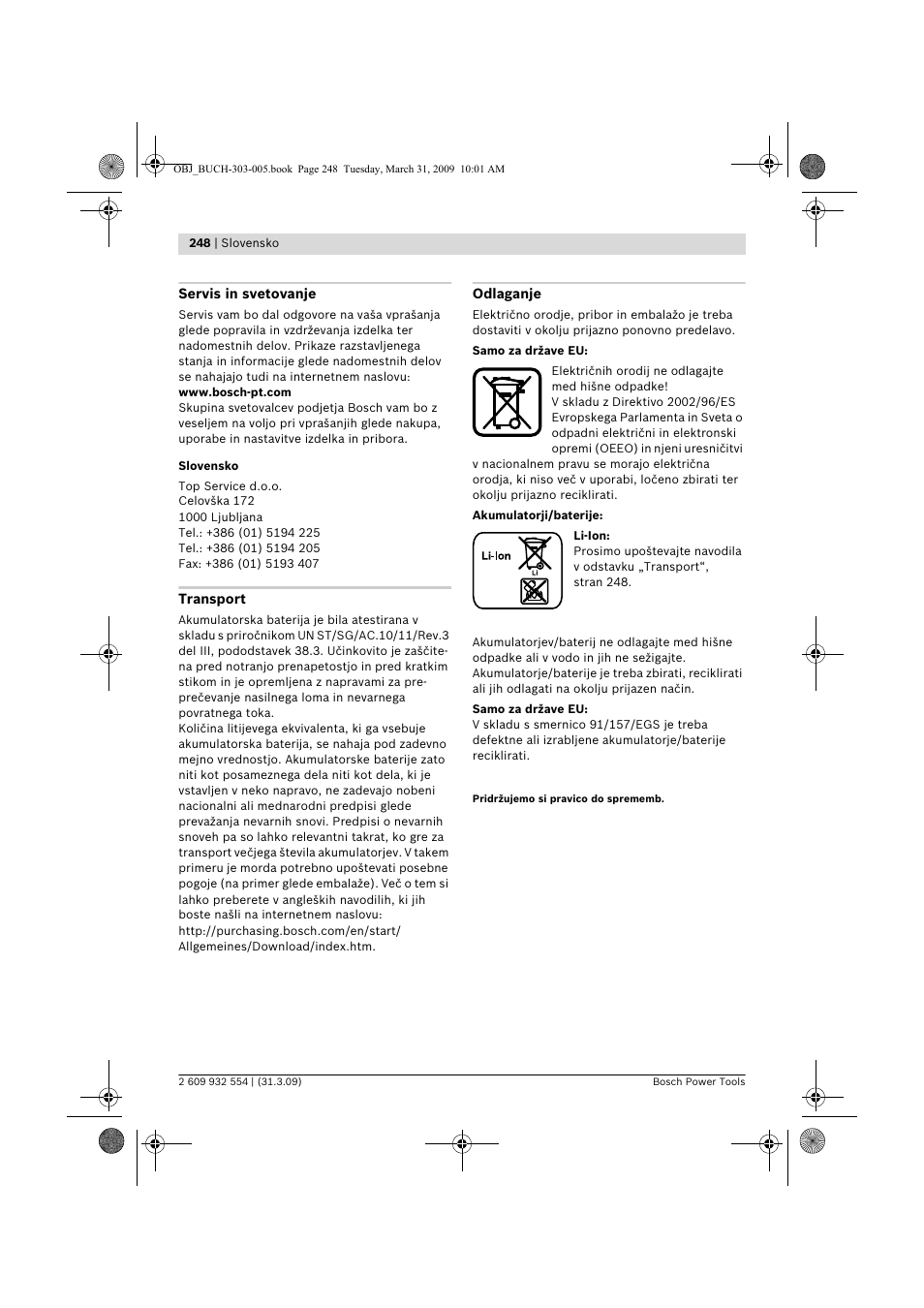 Bosch GSA 36 V-LI Professional User Manual | Page 248 / 289