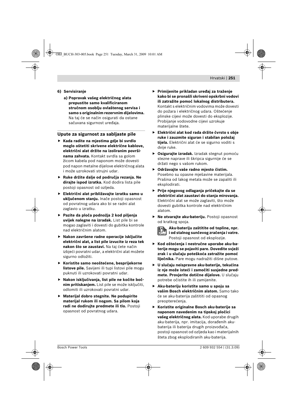 Bosch GSA 36 V-LI Professional User Manual | Page 251 / 289