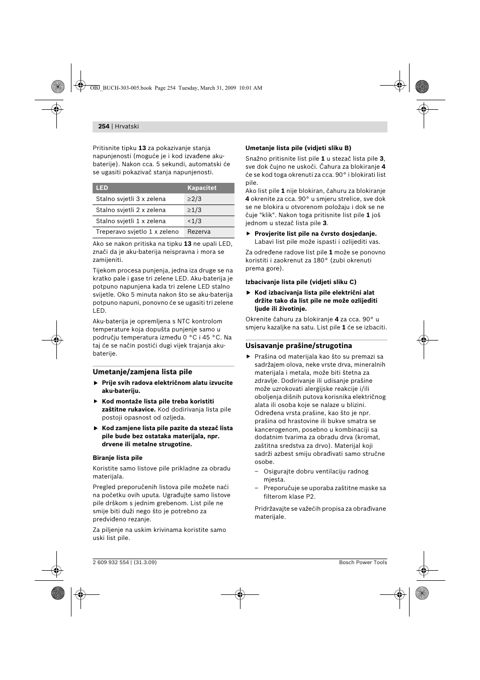 Bosch GSA 36 V-LI Professional User Manual | Page 254 / 289