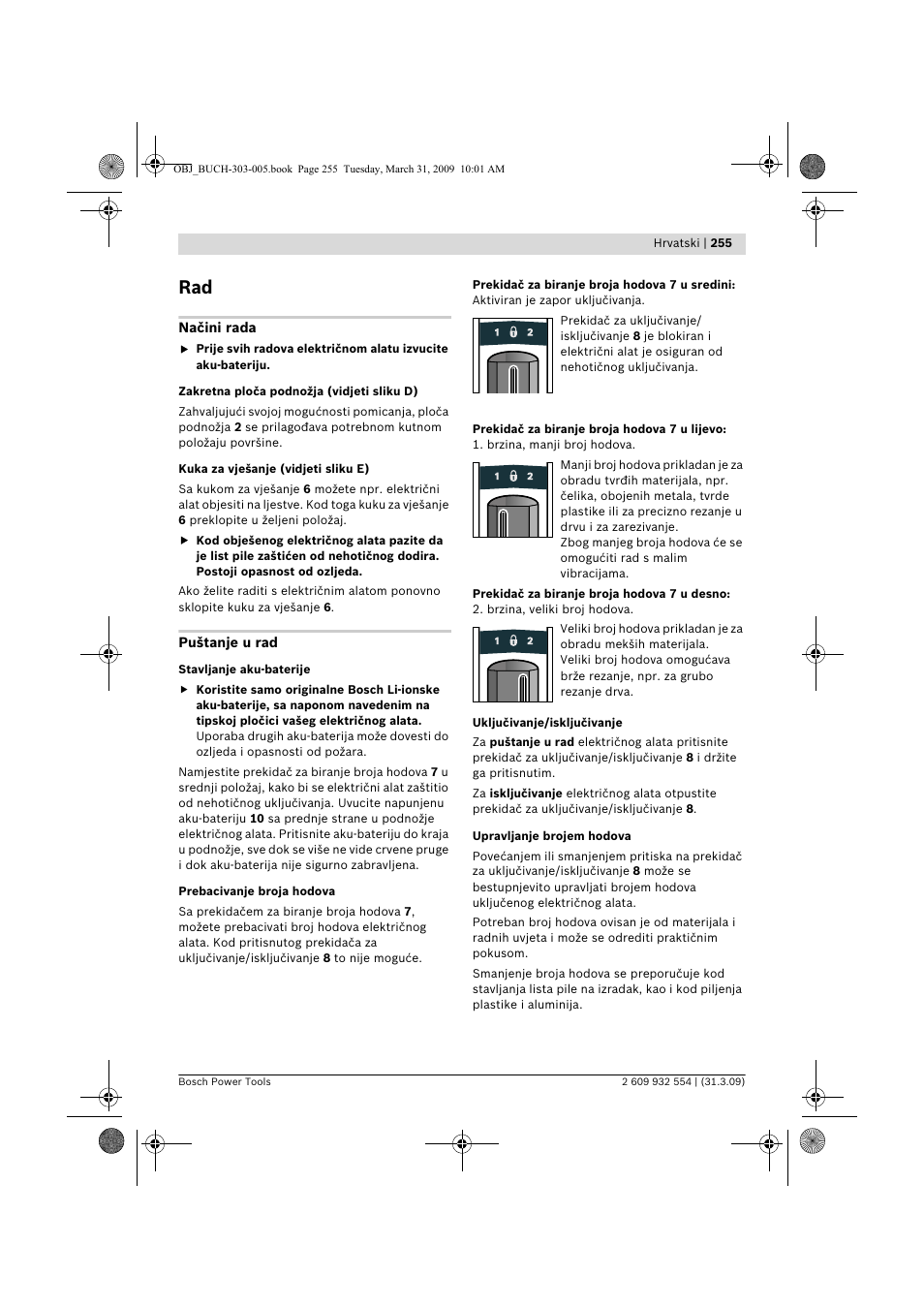 Bosch GSA 36 V-LI Professional User Manual | Page 255 / 289