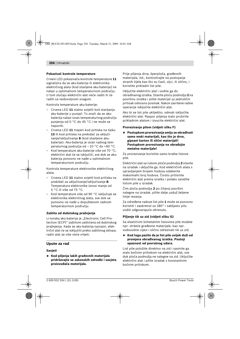 Bosch GSA 36 V-LI Professional User Manual | Page 256 / 289