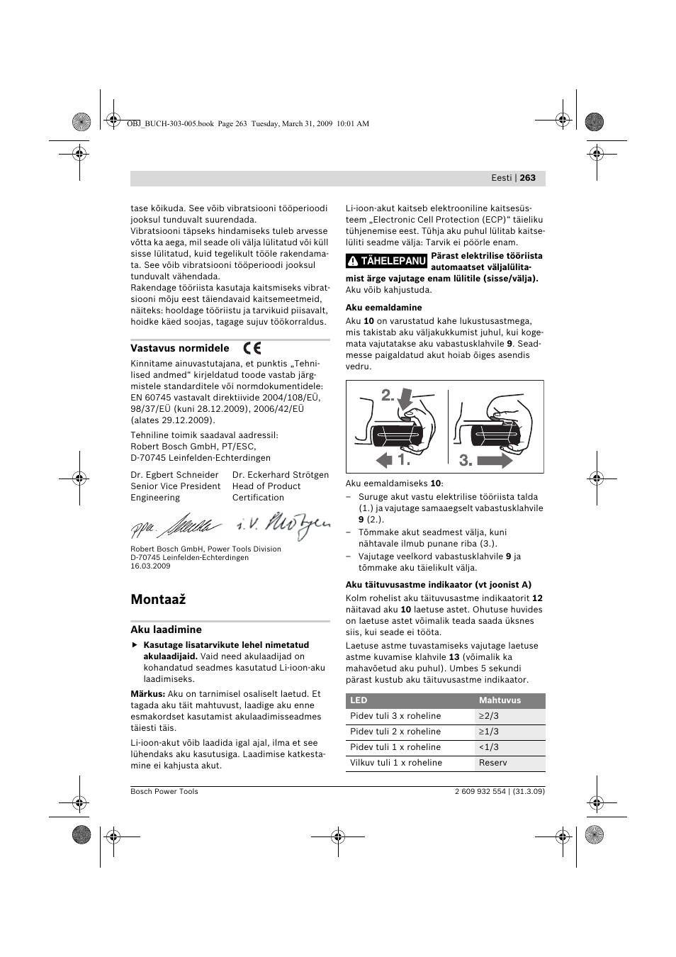 Montaaž | Bosch GSA 36 V-LI Professional User Manual | Page 263 / 289