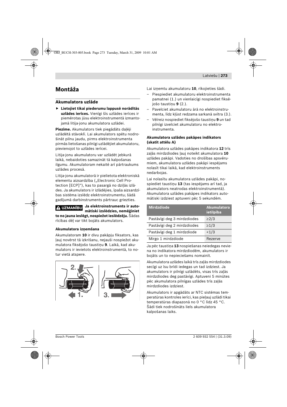 Montāža | Bosch GSA 36 V-LI Professional User Manual | Page 273 / 289