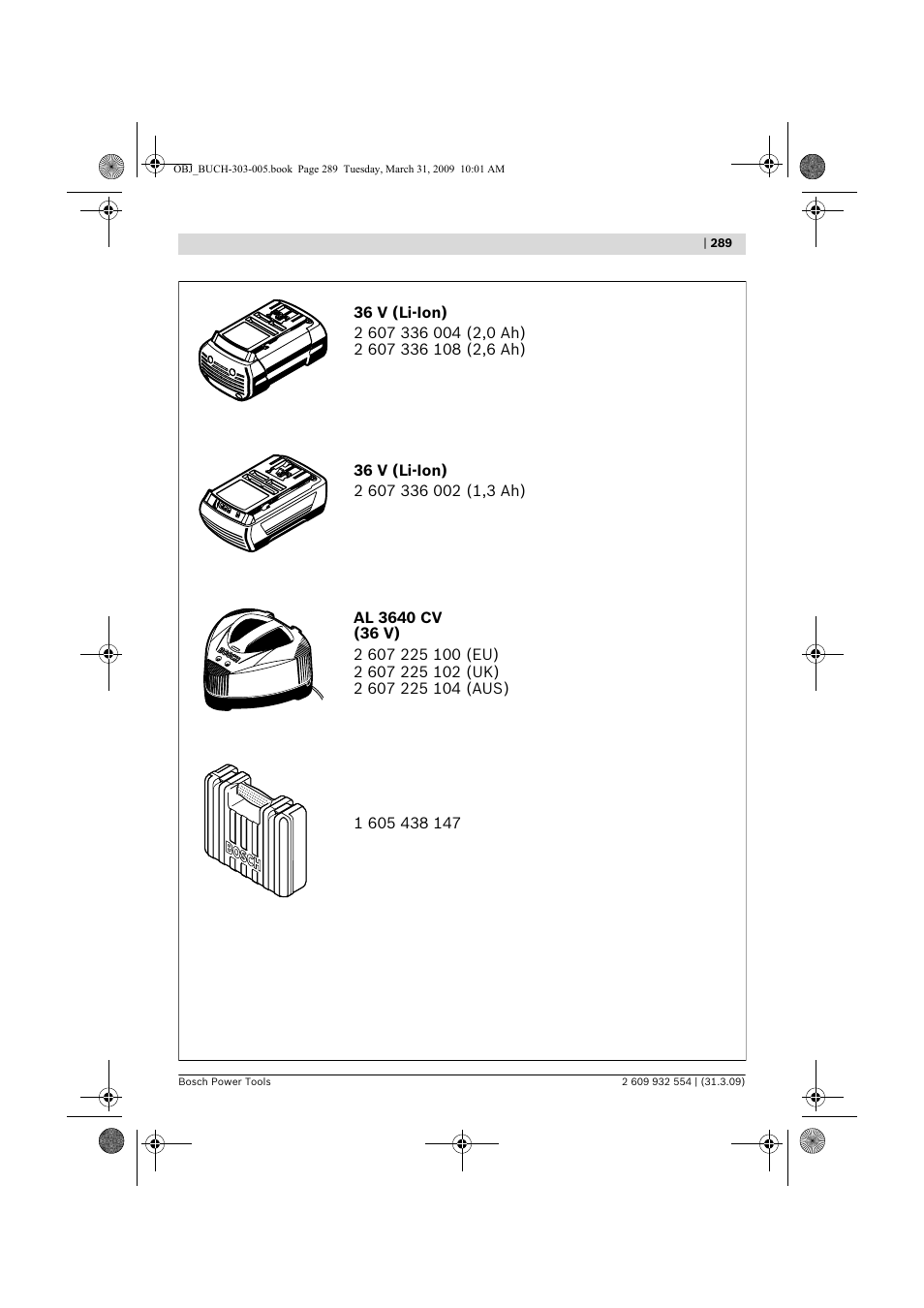 Bosch GSA 36 V-LI Professional User Manual | Page 289 / 289