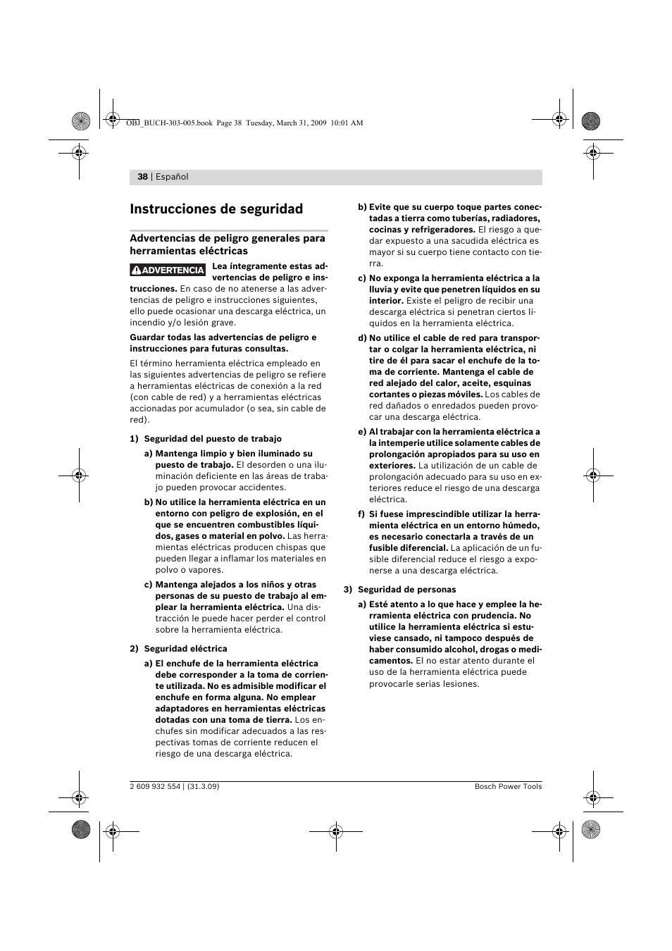 Instrucciones de seguridad | Bosch GSA 36 V-LI Professional User Manual | Page 38 / 289