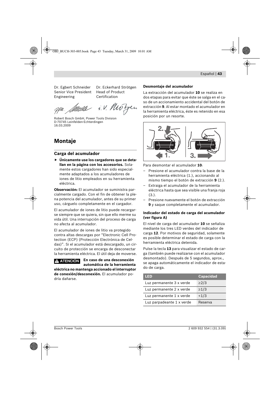 Montaje | Bosch GSA 36 V-LI Professional User Manual | Page 43 / 289