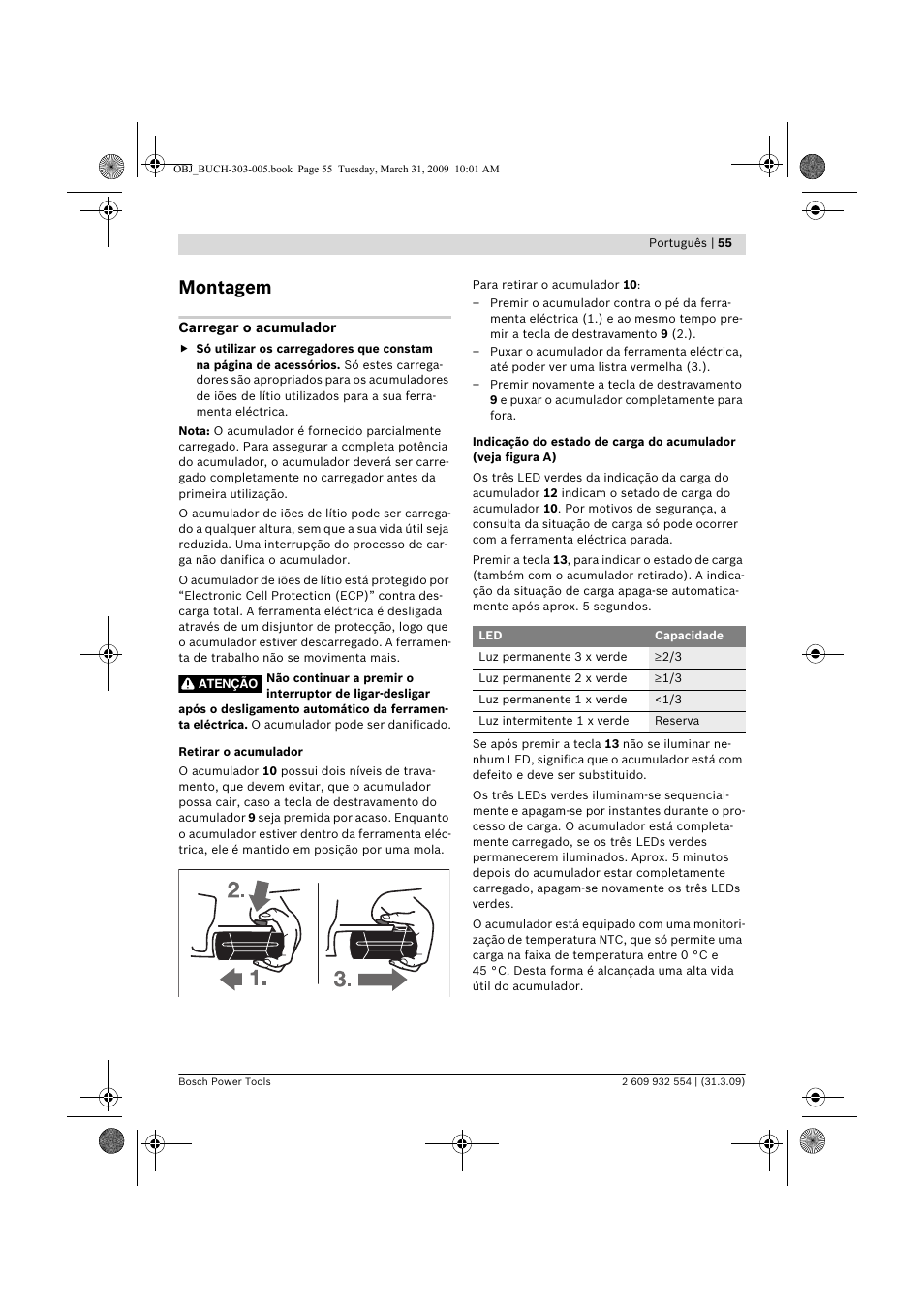 Montagem | Bosch GSA 36 V-LI Professional User Manual | Page 55 / 289