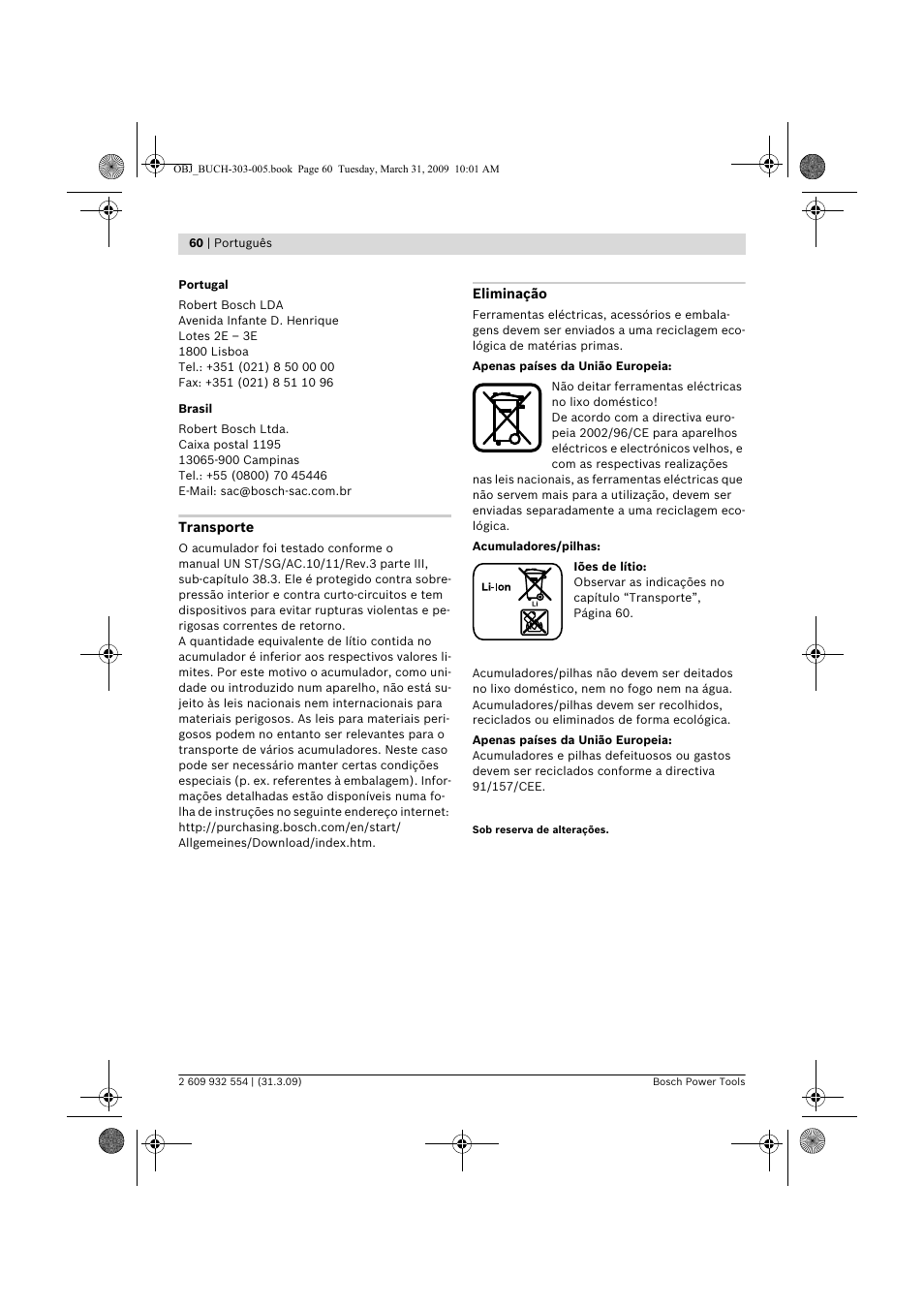 Bosch GSA 36 V-LI Professional User Manual | Page 60 / 289