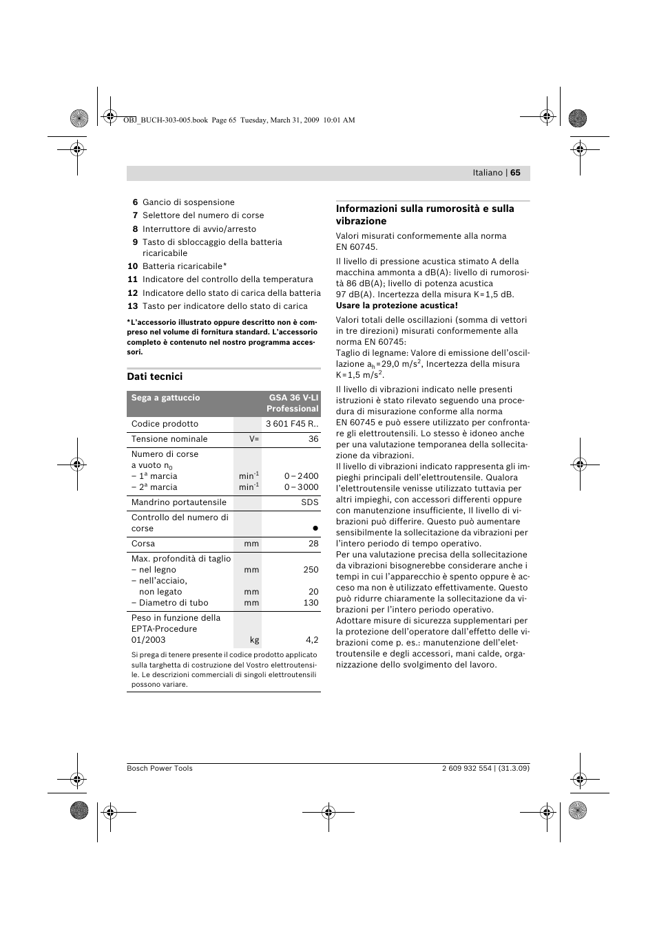 Bosch GSA 36 V-LI Professional User Manual | Page 65 / 289