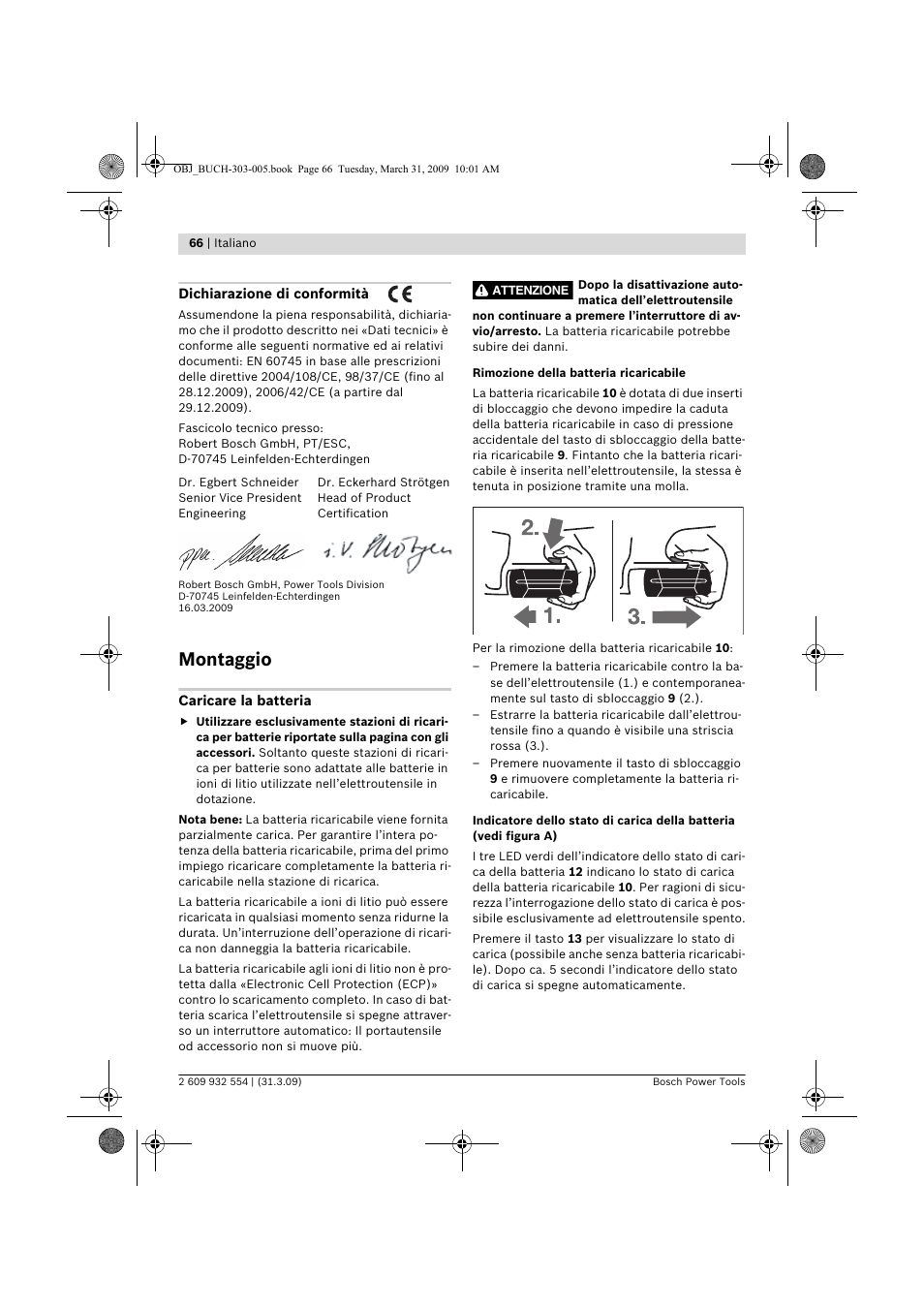 Montaggio | Bosch GSA 36 V-LI Professional User Manual | Page 66 / 289