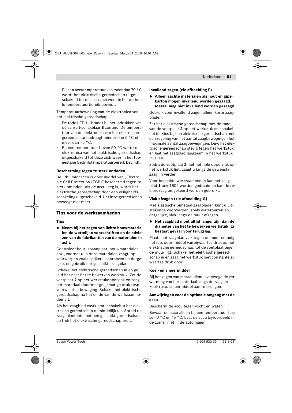 Bosch GSA 36 V-LI Professional User Manual | Page 81 / 289