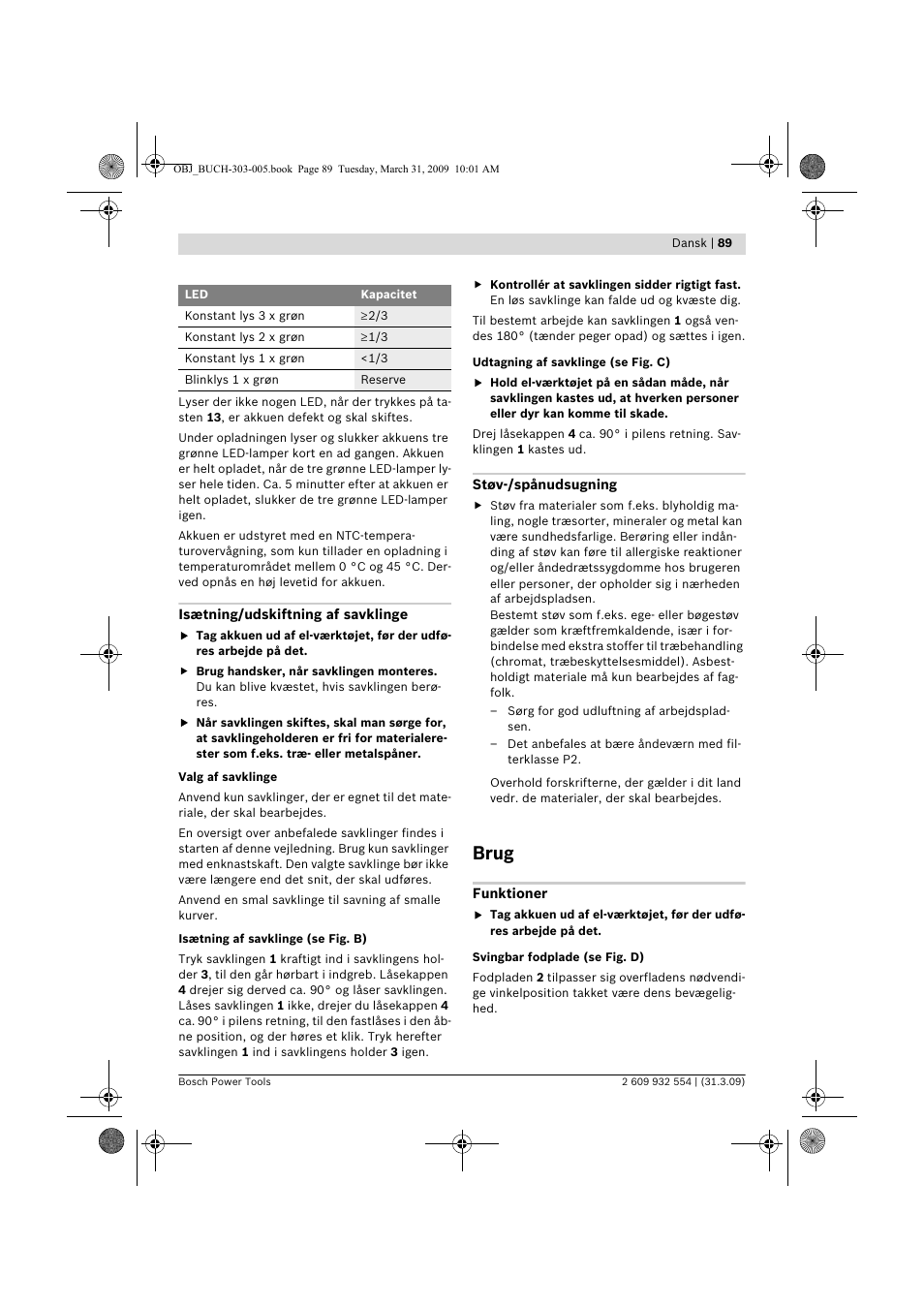 Brug | Bosch GSA 36 V-LI Professional User Manual | Page 89 / 289