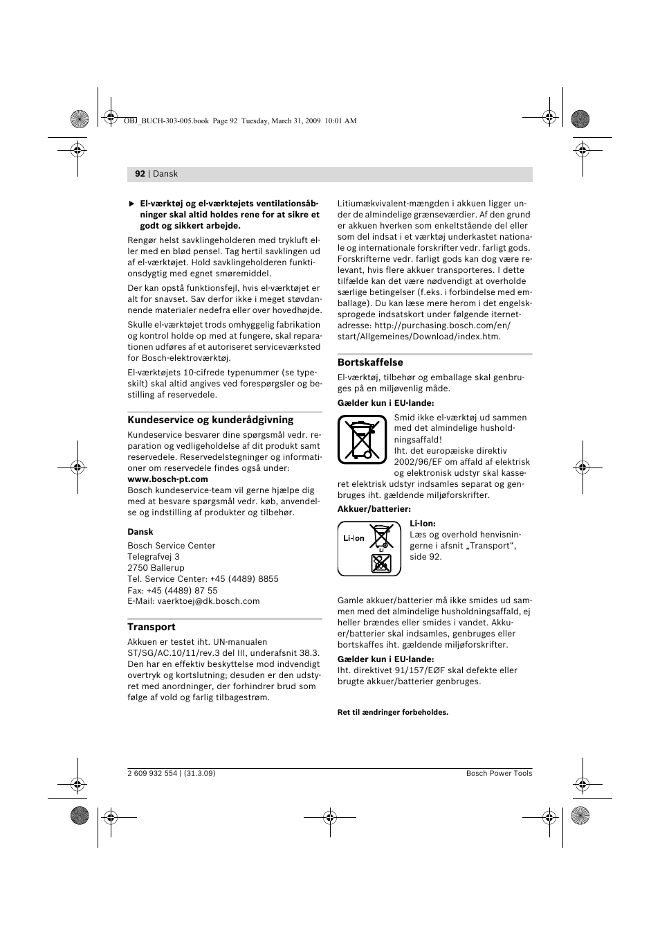 Bosch GSA 36 V-LI Professional User Manual | Page 92 / 289