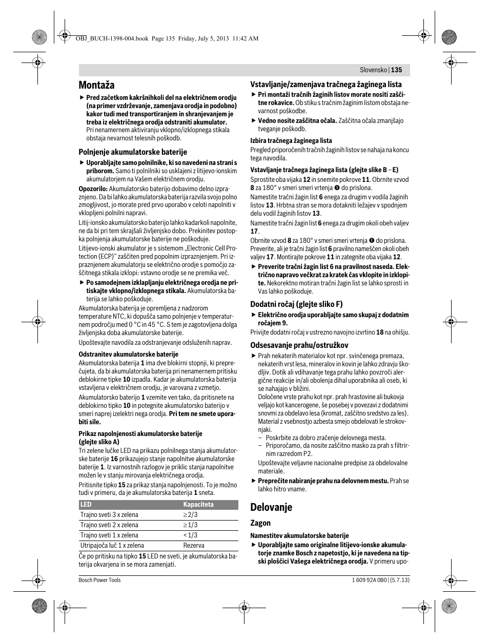 Montaža, Delovanje | Bosch GCB 18 V-LI Professional User Manual | Page 135 / 168